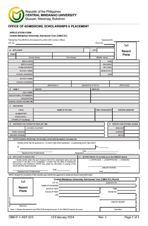 cmucat|CMucat Application Form .
